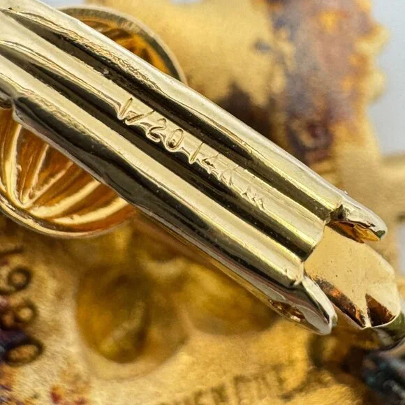 Stephen Dweck Vermeil Sterling Silver Vtg Clip-On Earrings Gemstone Floral - Picture 9 of 16